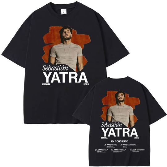 Discover Sebastian Yatra Music Album Tour 2025 Merch T Shirt Men Women Fashion Retro Short Sleeve T Shirts Summer Tops Oversized T-shirts