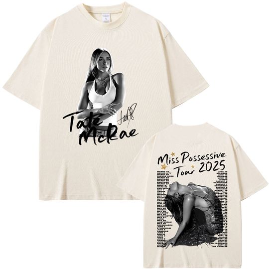 Discover Singer Tate McRae Miss Possessive So Close To What Tour 2025 T-shirt Men Women Clothing Fashion Pop Music T Shirts Lover Gift