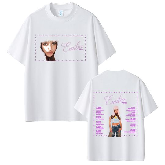 Discover Emilia Mernes World Tour 2025 T-shirt Men Women Clothing Fashion Pop Music Short Sleeve T Shirts MP3 Hip Hop Casual Streetwear