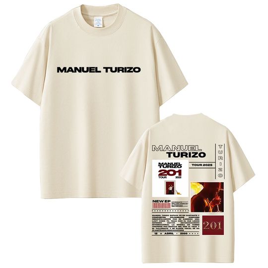 Discover Rapper Manuel Turizo 201 Tour 2025 T-shirt Men Women Hip Hop Fashion Pop Music T-shirts Men's Casual Cotton Vintage T Shirt Tops