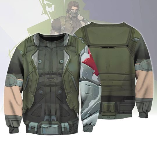 Discover Winter Soldier Halloween Cosplay Sweatshirt, Hero Halloween Costume Hoodie, BUCKYY Bn Barnes Halloween Outfit, Super Hero All Over Print Shirt