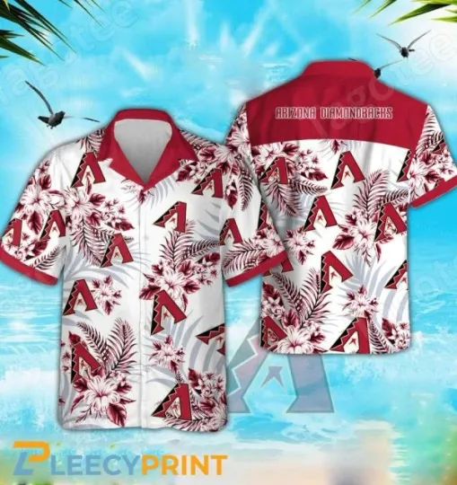 Discover Arizonna Diamondbacks Summer MLB White Hawaiian Shirt