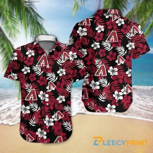 Discover Arizonna Diamondbacks Trending Tropical Black Hawaiian Shirt