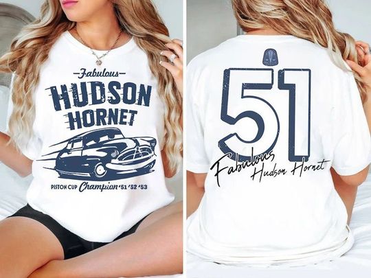 Discover 2-Sided Disney And PixarS Cars Hudson Hornet Shirt, Piston Cup Champion T-shirt, Funny Disney Cars Land Tee, Disneyland Family Vacation
