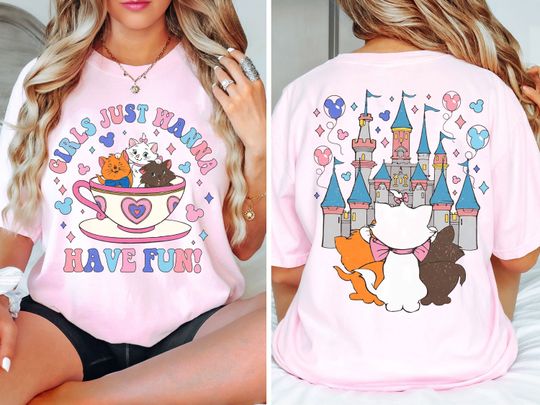 Discover Disney 2-Sided Marie Toulouse Berlioz Shirt, We Just Wanna Have Fun Tshirt