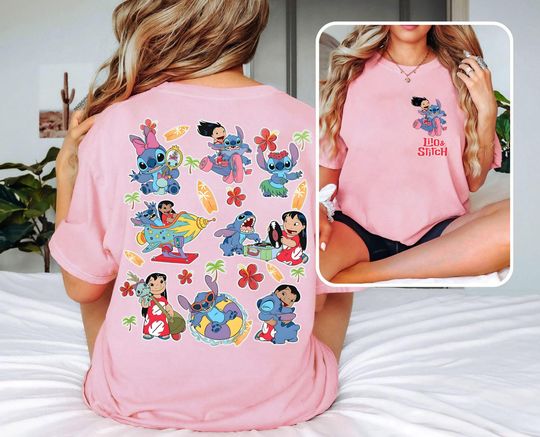 Discover 2-Sided Disney Stitch Ohana Family Means Shirt, Disney Lilo & Stitch Ohana Tour Tshirt