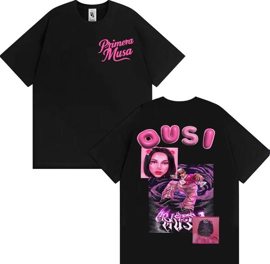 Discover Omar Courtz Primera Musa Album 2025 Cover T-shirt Men Women Clothing Harajuku Streetwear T Shirts 100% Cotton Oversized T Shirt