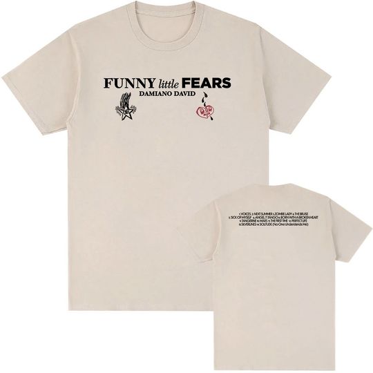 FUNNY Little FEARS Album 2025 T-shirt Singer DAMIANO DAVID Printing Tshirts Cotton Soft Round Neck T Shirt Men Streetwear Unisex