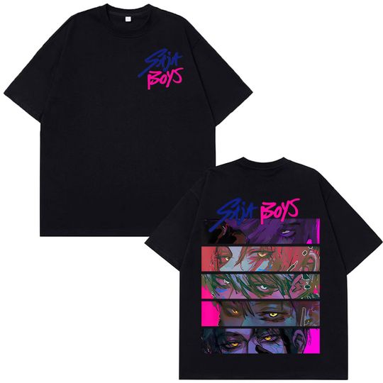 Discover Kpop Demon Hunter Band Saja Boys Graphic T-shirt Men's Women Harajuku O-neck Casual Anime Tee  Aesthetic Hip-hop Cotton T-shirts