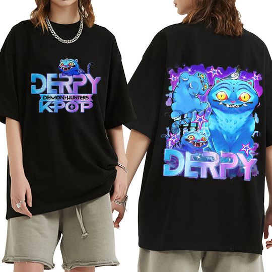 KPop Demon Hunters Derpy Tiger Graphic T Shirts Fashion Casual T-shirts Men Women Clothing Cotton Oversized T Shirt Streetwear