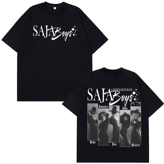 Discover Kpop Demon Hunters Saja Boys Fashion T-shirts Men Women Hip-hop T-shirt Summer Cotton Fashionable, Retro High-quality T-shirts