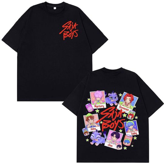 Discover K-pop Demon Hunters Anime Saja Boys Tshirt Men Women Y2k Tee Clothes Summer Loose Casual Cotton Hip-hop T-shirts Oversized Tops