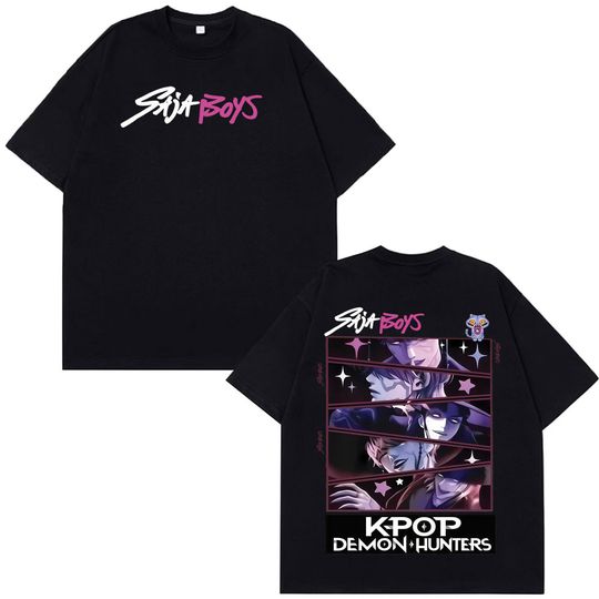 Discover Kpop Demon Hunters T Shirt Men Women Short Sleeve Y2K Funny Summer Cotton Oversize Loose Casual Cotton T Shirts Streetwear Tops