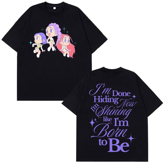 K-pop Demon Hunters Fashion Double-sided Print T-shirt Men Women High-quality Cotton T-shirt Summer Casual Aesthetics T-shirt