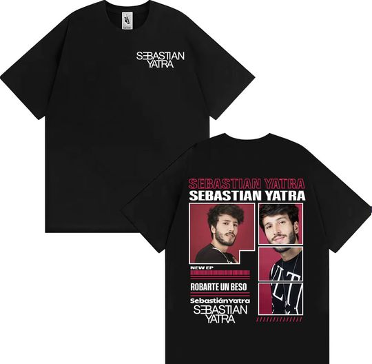 Discover Singer Sebastian Yatra Album 2025 Tour Merch Tee Shirt Men Women Fashion Hip Hop Pop Music T-shirt Summer Tops Oversized T Shirt