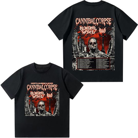 Cannibal Corpse North America Tour 2025 Tshirts Rock Band Metal Music Tee Summer Loose Cotton Print Short Sleeve Women Men Tops