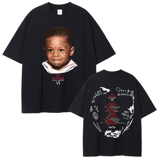 Rapper Lil Wayne Tha Carter VI North America Tour 2025 T-shirt Men Hip Hop Fashion Oversized Tshirt Male Cotton Vintage T Shirts