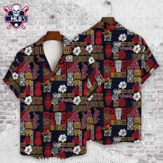 Discover MLB Atlanta Braves Exotic Tiki Navy Hawaiian Shirt Size S-5XL