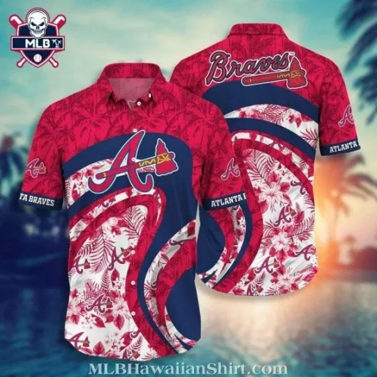 Discover Tropical Atlanta Braves Wave Hawaiian Shirt – Sunset Swirl Size S-5XL
