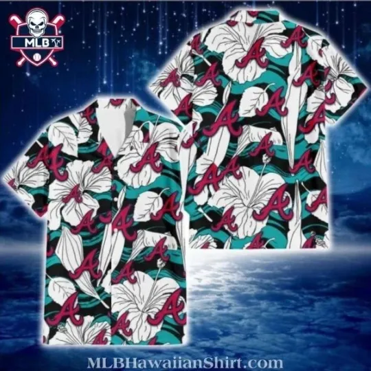 Discover Teal White Floral Atlanta Braves Hawaiian Shirt Size S-5XL