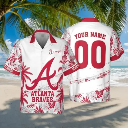 Discover Atlanta Braves Personalized Palms Summer Aloha Unisex Hawaiian Shirt