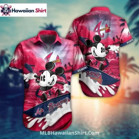Discover Mickey Surfboard Brraaves Hawaiian Shirt Tropical Style, Gift for Fan