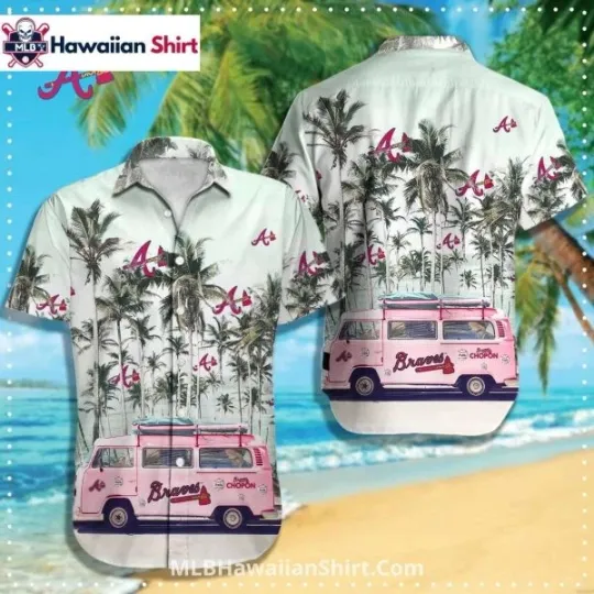 Discover Beach Van Palm Brraaves Hawaiian Shirt White Summer Look, Gift for Fan