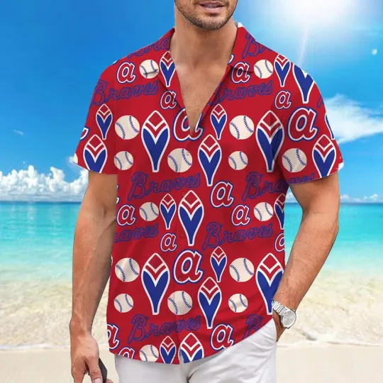 Discover Atlanta Team Brraave Hawaiian Shirt, Retro Feather, Throwback, Gift for Fan