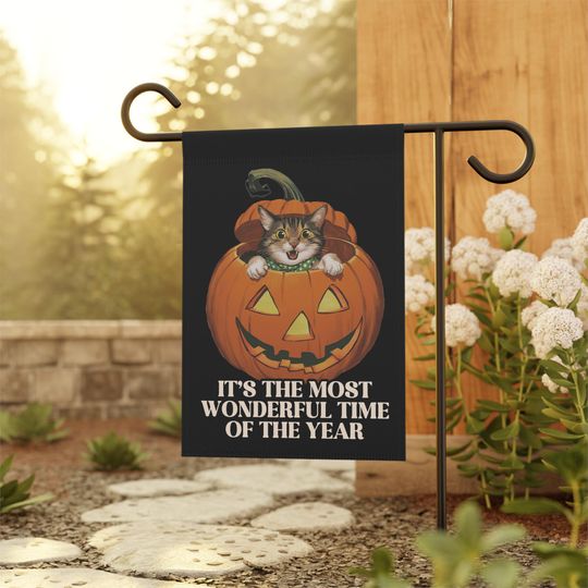 Discover Halloween Garden Flag, Fall Garden Flag, Cat Halloween Garden Flag, Holiday Garden Flag,Halloween Yard Flag,Spooky Garden Decor,House Banner