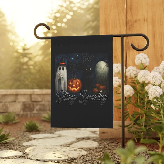 Discover Halloween Garden Flag, Spooky Fall Outdoor Decor, Stay Spooky Banner, House Yard Decoration, Garden & House Banner