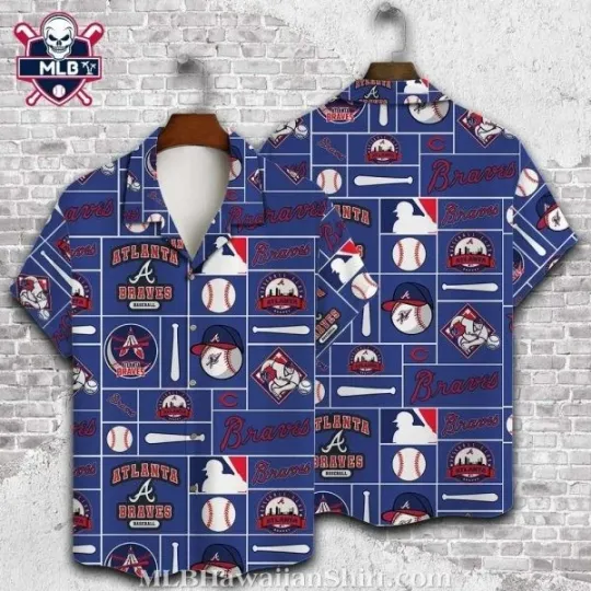 Discover Atlanta Baseball Baseball Essentials Hawaiian Navy Shirt , Gift for Fan