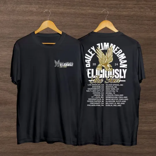Discover Bailey Zimmerman Religiously Tour 2024 T Shirt Full Size S-5XL