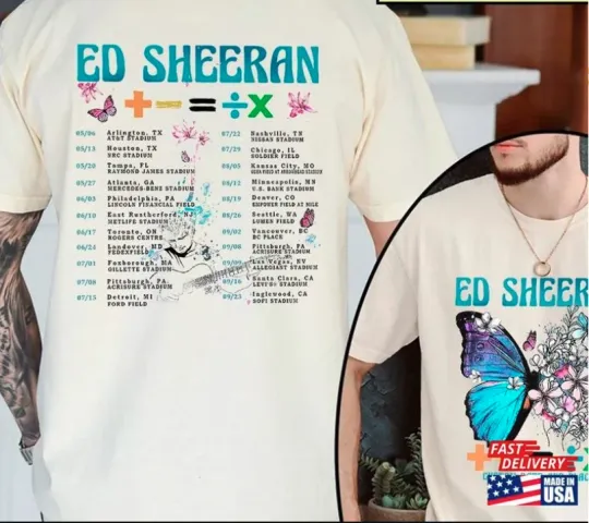 2023 Ed Shee Mathematics America Tour T-Shirt Size Black Graphic Us Fans