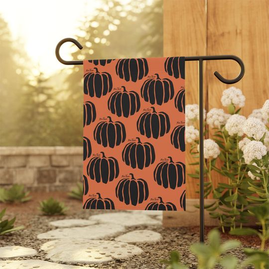 Black Pumpkins Subtle Fuck Trump Fall Garden Banner Anti Trump Yard Flag Lawn Mom Gift Black Spooky Halloween Autumn Orange Fall Patio Decor