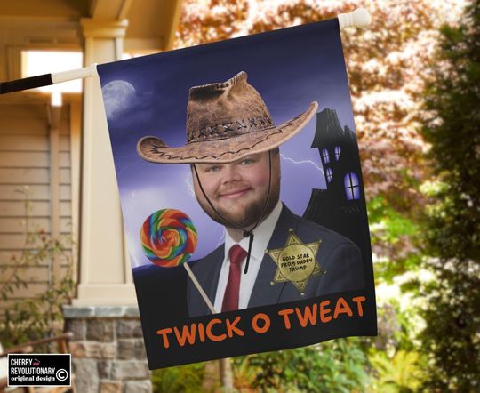Discover JD Vance Meme Halloween Garden Yard House Flag, Funny Anti Trump MAGA Decor, Liberal Leftist Feminist Gift, Twick O Tweat, Political Humor