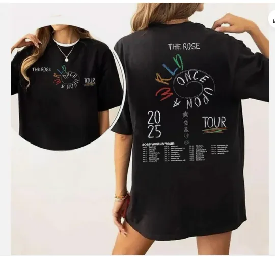 Discover The Rose Once Upon AWRLD Tour Shirt, The Rose 2025 World Tour T-Shirt