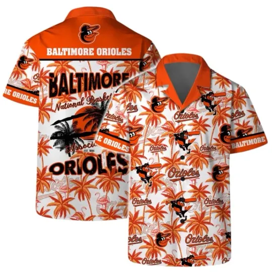 Discover Baltimore Baseball Tropical Palms Hawaiian Shirt Summer Aloha, Gift for Fan