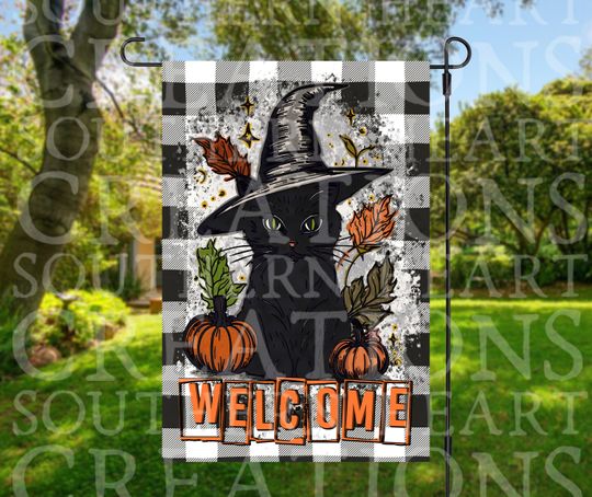 Discover Black Cat Halloween Garden Flag