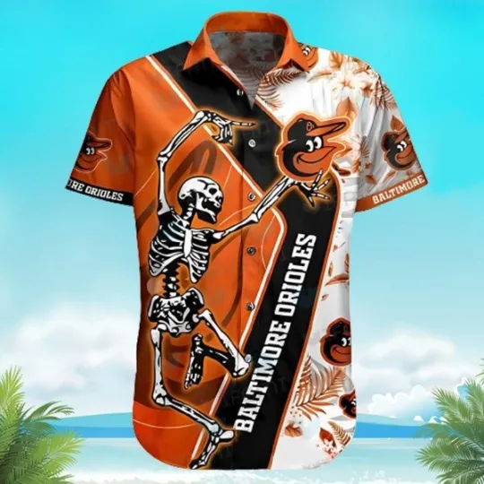 Skeleton Dancing Baltimore Baseball Hawaiian Shirt , Gift for Fan