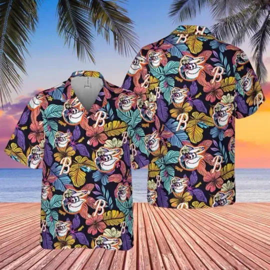 Discover Baltimore Baseball Tropical Sunset Vibes Hawaiian Shirt Summer Aloha, Gift for Fan