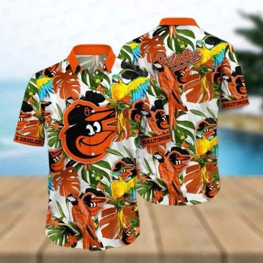 Discover Baltimore Baseball Tropical Parrot Hawaiian Shirt Summer Aloha, Gift for Fan