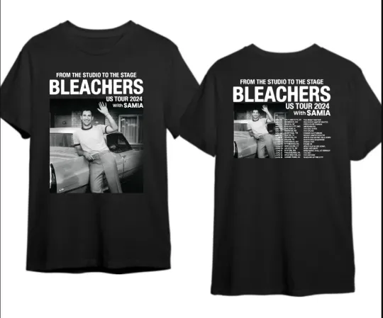 Discover Bleachers US Tour 2024 T-Shirt Black Double Sides For Fans
