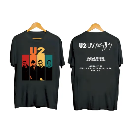 Discover 90s Vintage Achtung Baby Tour 2024 U2 Band TShirt, U2 Live At Sphere T-Shirt