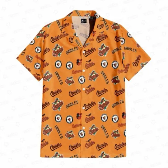 Baltimore Baseball Orange Feathers Hawaiian Shirt Summer Aloha, Gift for Fan