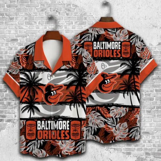 Discover Baltimore Baseball Tiki Palms Hawaiian Shirt Summer Aloha, Gift for Fan
