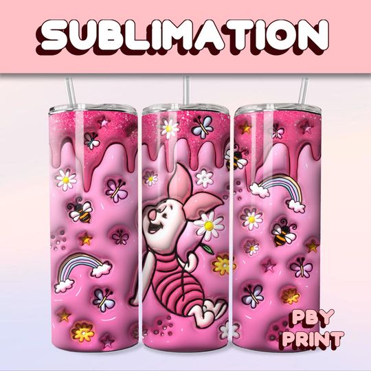 Discover Honey Bear Friend, Sublimation, 20oz Tumbler Wrap, Cute, Magical, Christmas, Halloween, Heart Love, Movie, Pink, Libbey Glass Wrap Design