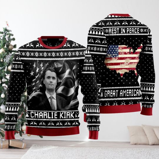 Charlie Kirk Freedom Ugly Sweater, Rest In Peace Shirt, Justice for Charlie Kirk Sweatshirt, Great America Holiday Jumper