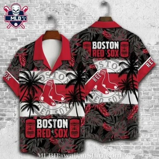 Discover Boston Baseball Sunset Tiki Lounge Hawaiian Shirt Hawaiian , Gift for Fan