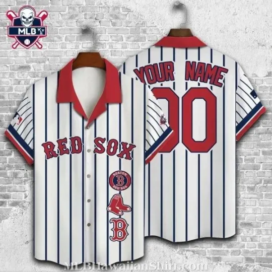 Discover Customizable Boston Baseball Style Hawaiian Shirt , Gift for Fan