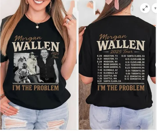 Discover Wallen Western I'm The Problem Tour 2025 Shirt, Morgan 2025 Concert Fan Shirt